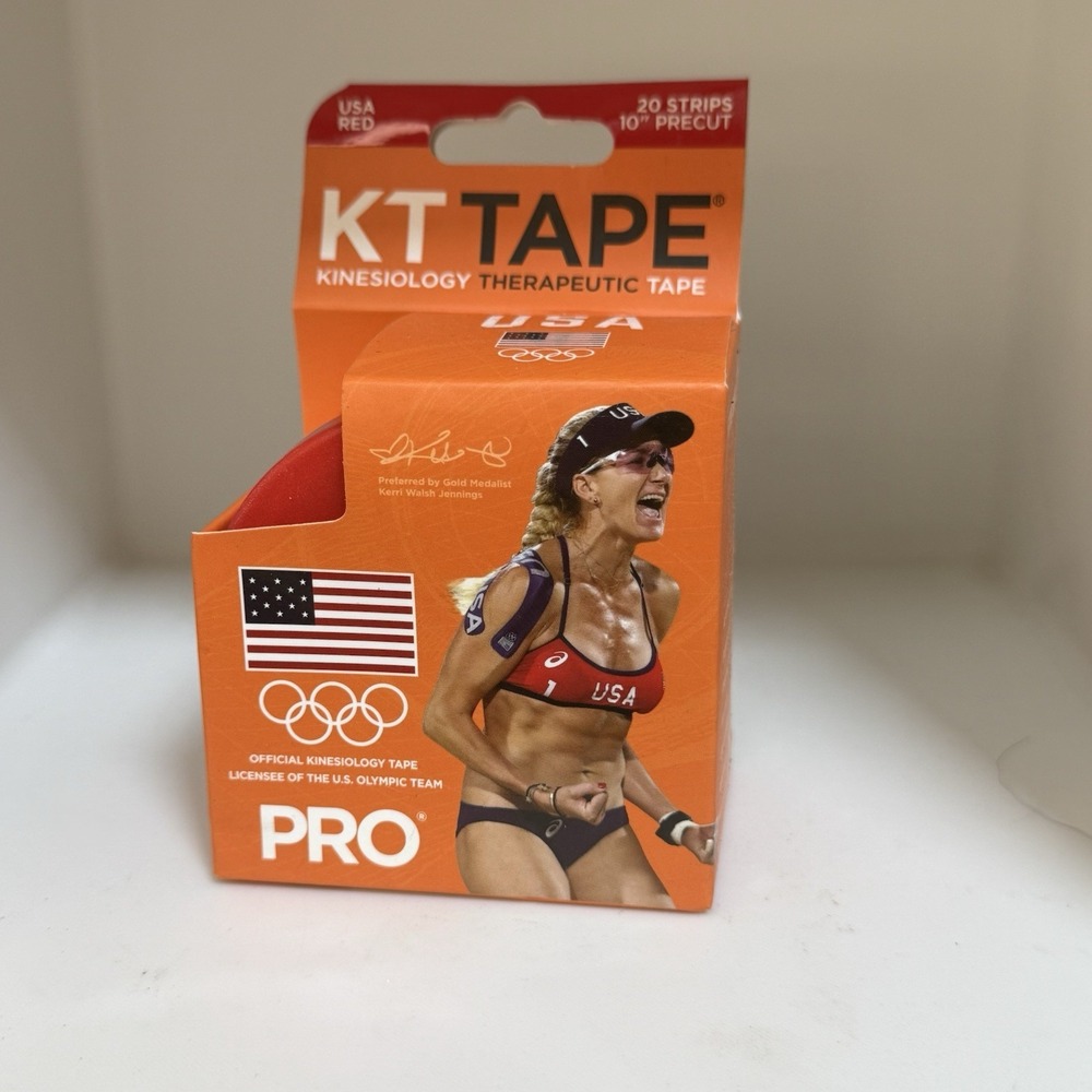 KT Tape Kinesiology Therapeutic Tape PRO 20 Strips - Red  (Pack of 1) New